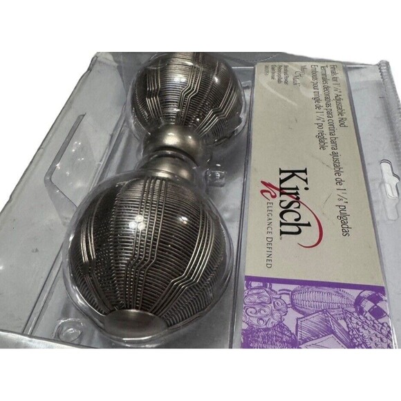 Kirsch Finials For 1 3/8” Adjustable Rod Brushed Pewter 3631753 - 1 Pair - Picture 3 of 4